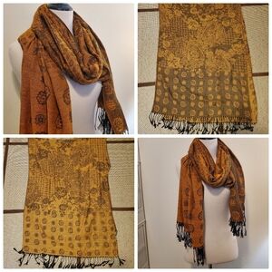 Orange And Black Scarf